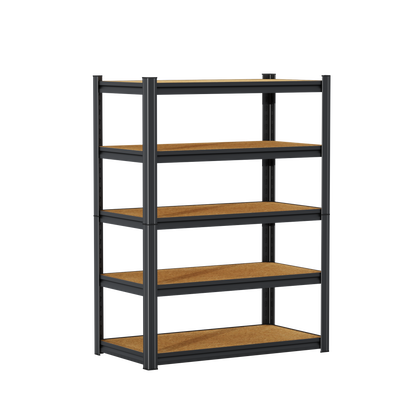 STEELFURNY 71.2" H Garage Shelving Heavy Duty Storage Shelves with wooden layers