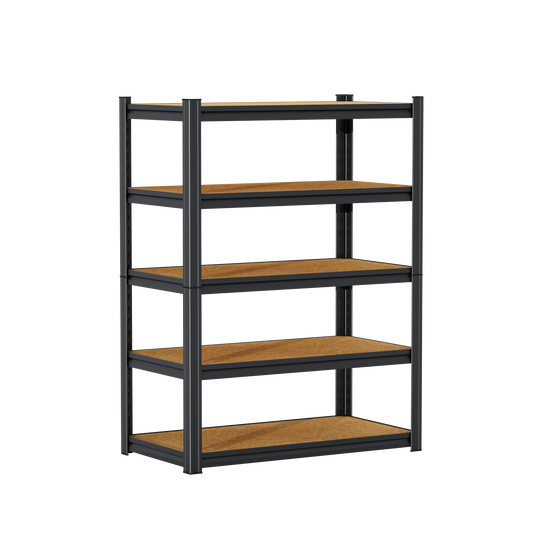 STEELFURNY 71.2" H Garage Shelving Heavy Duty Storage Shelves with wooden layers