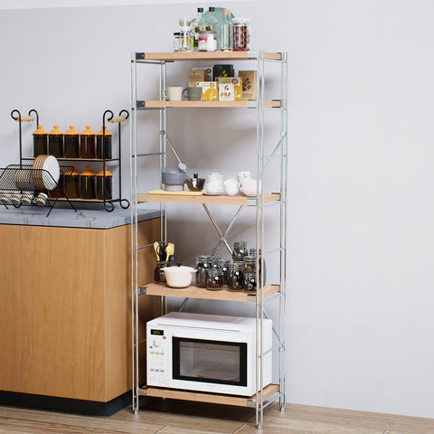 AOAORGG Free Standing 3-Layer Knock down Steel Multi-Level Clothes Rack Stacking Storage Wardrobe Shelf