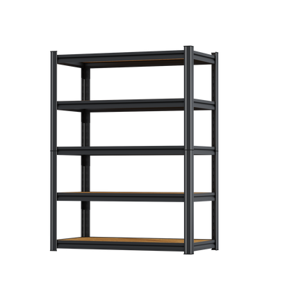 STEELFURNY 71.2" H Garage Shelving Heavy Duty Storage Shelves with wooden layers