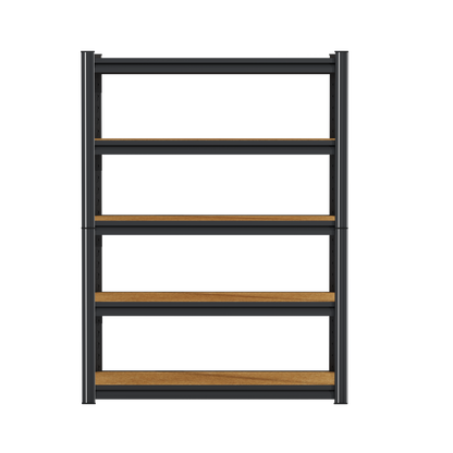 STEELFURNY 71.2" H Garage Shelving Heavy Duty Storage Shelves with wooden layers