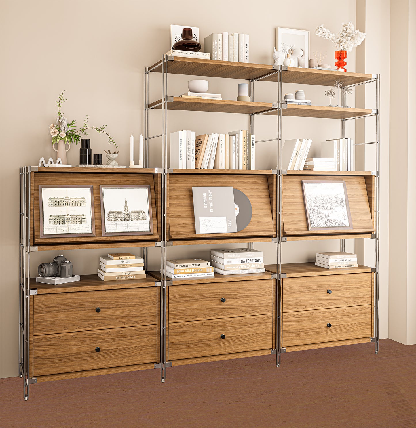 STEELFURNY Free Standing 3/4/5Layer Knock Down Steel Multi-Level Clothes Rack Stacking Storage Wardrobe Shelf