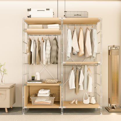 STEELFURNY Modern Portable Wooden Closet Wardrobe Furniture for Bedroom Living Room and Bathroom Display Rack Design