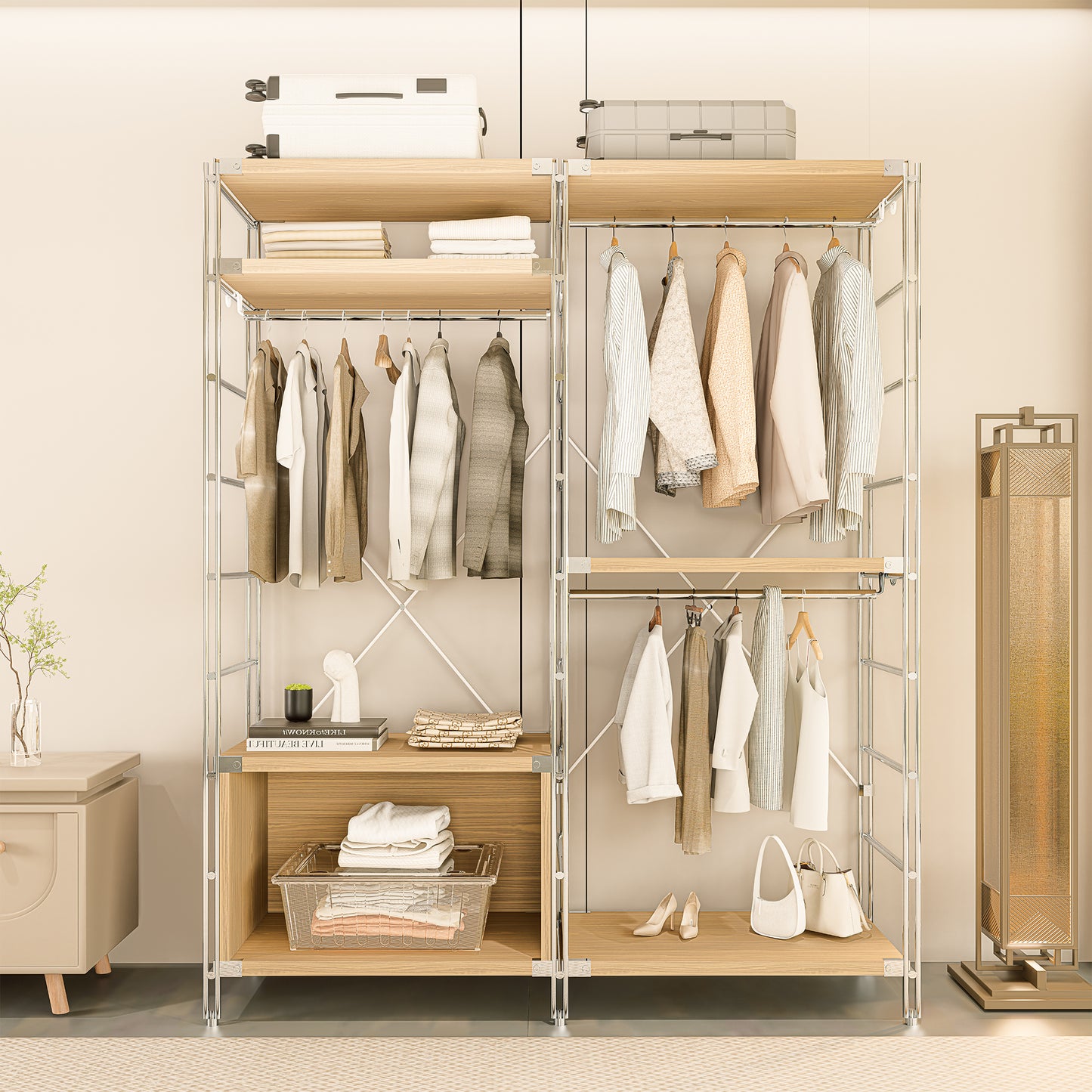 STEELFURNY Storage 5-Layer Cold Rolled Steel Selective Pallet Rack Display Rack Shelves Multi-Level Iron for Bedroom Home Use