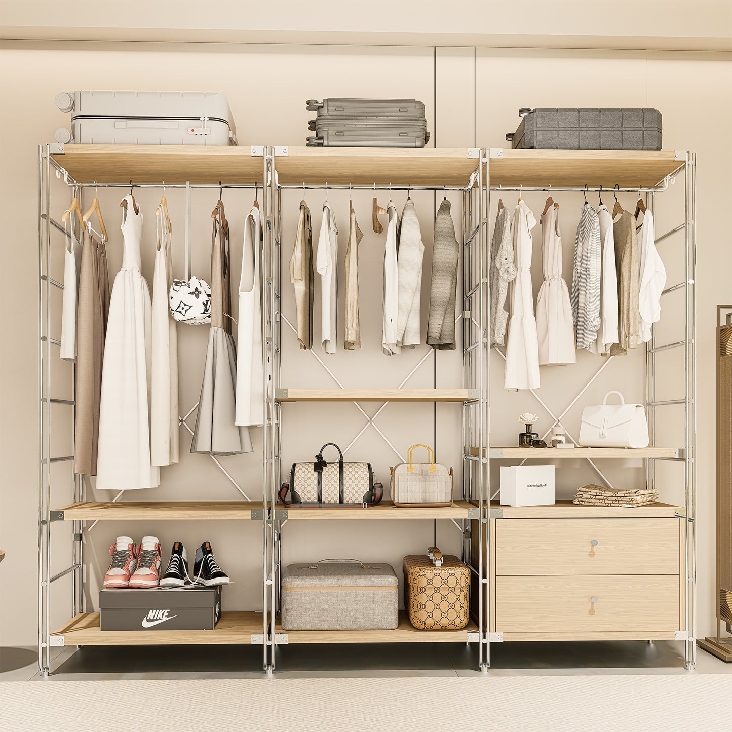 STEELFURNY Storage 5-Layer Cold Rolled Steel Selective Pallet Rack Display Rack Shelves Multi-Level Iron for Bedroom Home Use